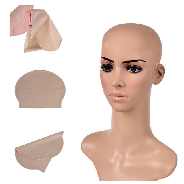 Gorra de Peluca de Cabeza Rapada Transpirable para Fiesta Perfecl D Café