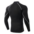 thumbnail image 3 of Fesfesfes Long Sleeve Shirt for Men Running Tight Training T-shirt Outdoor Sports Long Sleeve High-stretch Quick-drying Fitness Suit Blouse Clearance Under $10, 3 of 5