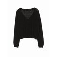 thumbnail image 5 of Women'S 2025 Spring Autumn Winter Short Cardigan Sweater Top Long Sleeve V-Neck Cardigan Jacket Casual Knitwear Black L, 5 of 9