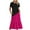 Hot Pink, variant on Inleife Womens Summer Dresses Women's Fashion Round Neck Short Sleeve Patchwork Printed Dress Long Dresses