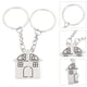 thumbnail image 4 of Couple House Keychains Set 2Pcs Silver Alloy for Decoration Key Rings Gift, 4 of 5