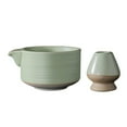 thumbnail image 2 of Juego de 2 piezas de Matcha tradicional, cuenco de cerámica japonesa para Matcha japonés Verde claro, 2 of 9