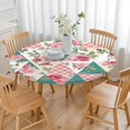 thumbnail image 3 of Pioneer Flower Floral Print Pattern Round Fitted Tablecloth with Elastic Edge,Dining Table Cover Waterproof,Outdoor Round Tablecloth for Camping,Dining,Indoor and Outdoor, 3 of 7
