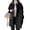 Black, variant on Fall Winter Women Jacket Button-down Round Neck Loose Long Sleeves Straight Woolen Coat Mid Length Pure Color Outerwear for Commuting Dating And Prom