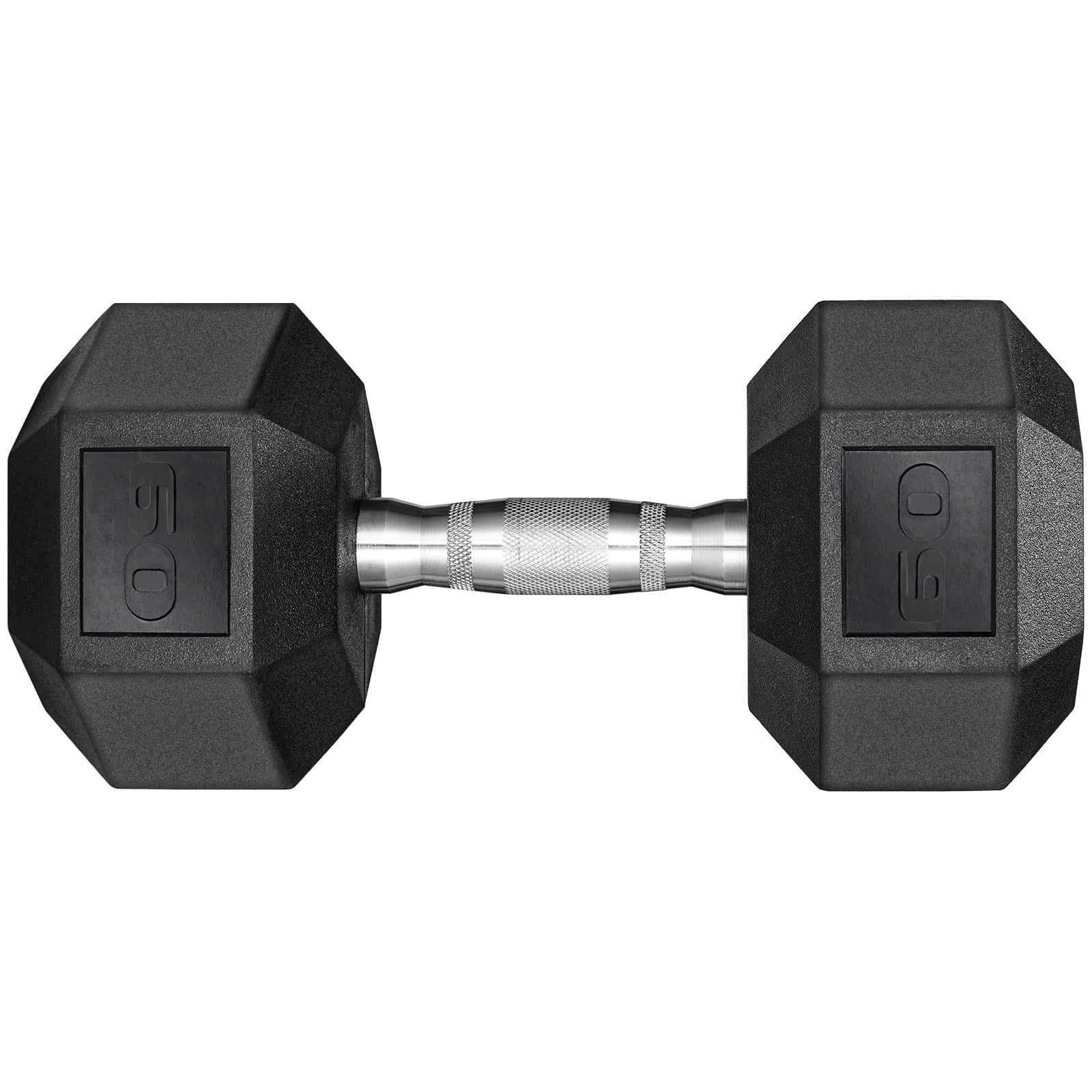 TLGREEN Rubber Coated Cast Iron Hex Dumbbell, 60lb Single,Strength Training Dumbbell for Workout & Exercise