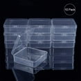 thumbnail image 4 of Paquete de 10 cajas organizadoras cuadradas de plástico transparente para guardar cuentas, de 8,2 x 8,2 x 2,8 cm, con tapa., 4 of 9