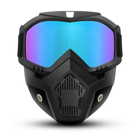 uvwlwu Retro Motorcycle Face Riding Goggles Windproof For Off Road Sports Adventure(Black)