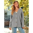 thumbnail image 2 of Women's Cardigan 2023 Open Front Oversized Button Lightweight Sweaters V Neck Loose Cardigans Knit Outwear, 2 of 14
