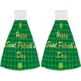 thumbnail image 2 of Hanging Towels 1 Pcs, Dish Towels Green St Patrick's Day Plaid Absorbent Hand Towels with Hanging Loop Washcloth for Bathroom Kitchen, 2 of 6
