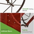 thumbnail image 2 of Pemberly Row Contemporary Garden Plant Wooden Wagon Planter W/ Wheel Red, 2 of 8
