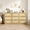 Wood, variant on UZUGUL 8-Drawer Walnut Rattan Dresser, Boho Retro Chest of Drawers, Arc Shape Gold Handles, for Living Room Hallway