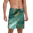 thumbnail image 2 of Naloa Green And Gold Marble Men's Short Pajama Pants, Pj Shorts, Lounge Comfort Shorts-X-Large, 2 of 6
