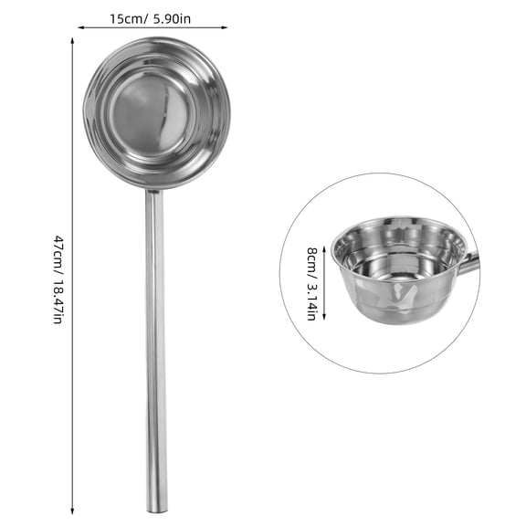 STRANDCHIC Metal Soup Ladle with Comfortable Ergonomic Handle and Pour Spout for Easy Cooking and Serving