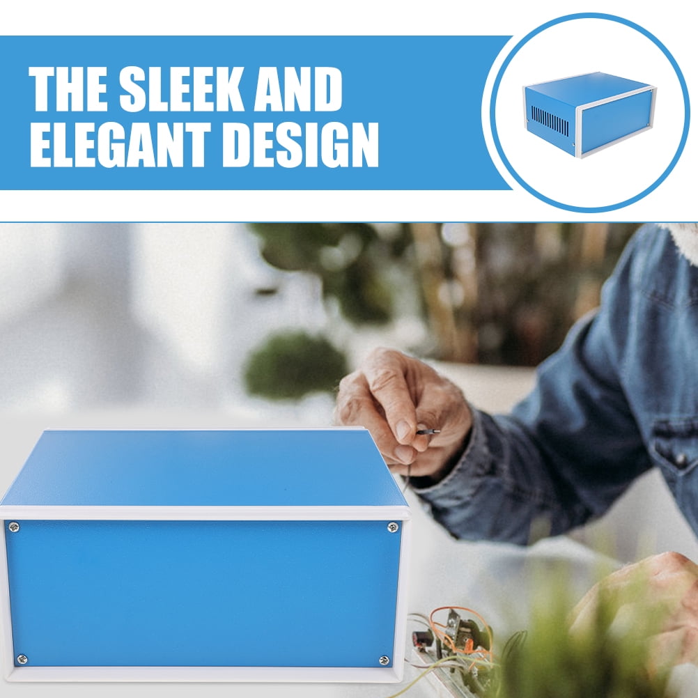 BESTOYARD Electronics Project Box Aluminum Enclosure Blue Weatherproof Electrical Box for Outdoor Use