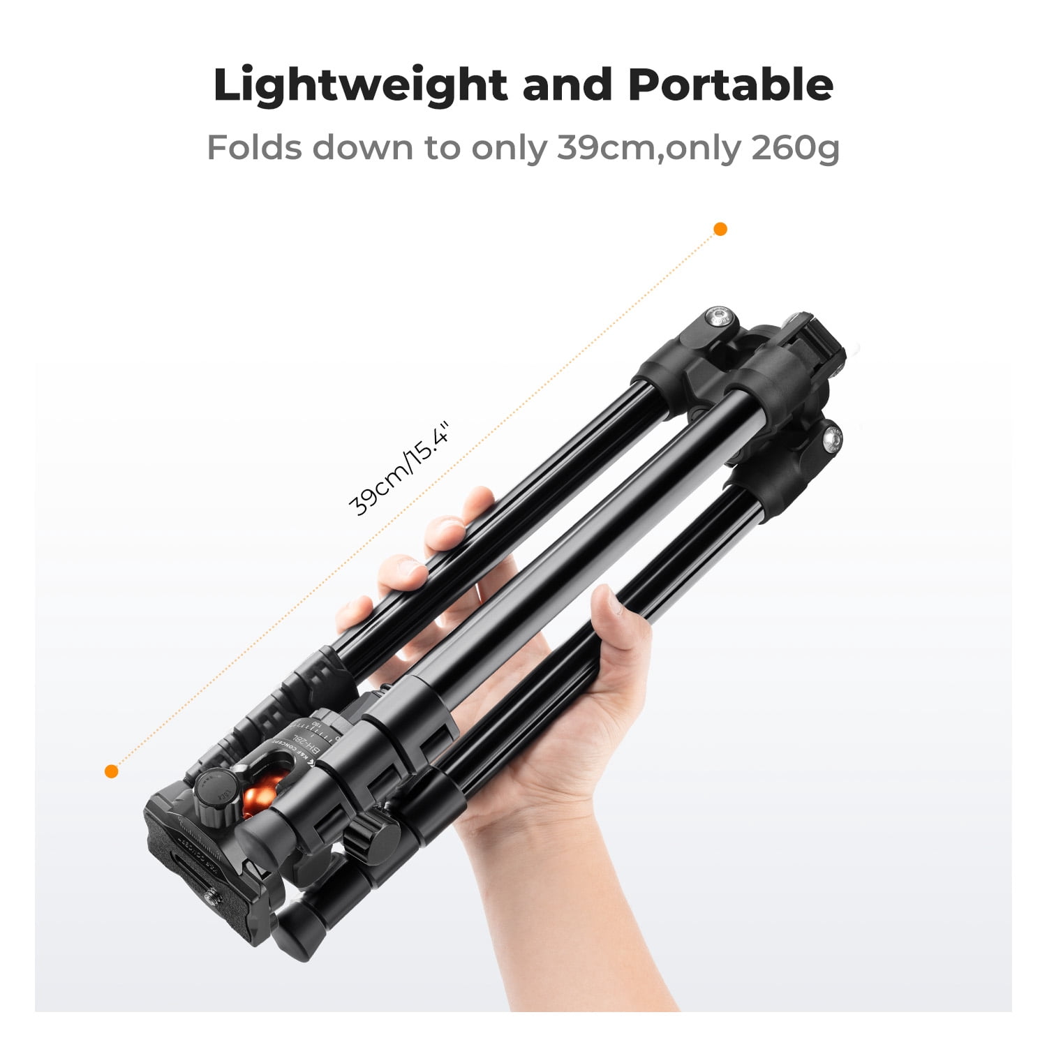 K&F Concept 63.8"/1.63m Aluminum Camera Tripod for DLSR Camera,22lbs/10kg Load Travel Tripod with Bag, 360 Degree Ball Head, Mobile Phone Clip