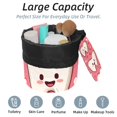 thumbnail image 2 of PhooArto Travel Cosmetic Bags Barrel Makeup Bag, Multifunctional Toiletry Bucket Bags Round Organizer Storage Pocket, Love Teeth Pattern, 2 of 6
