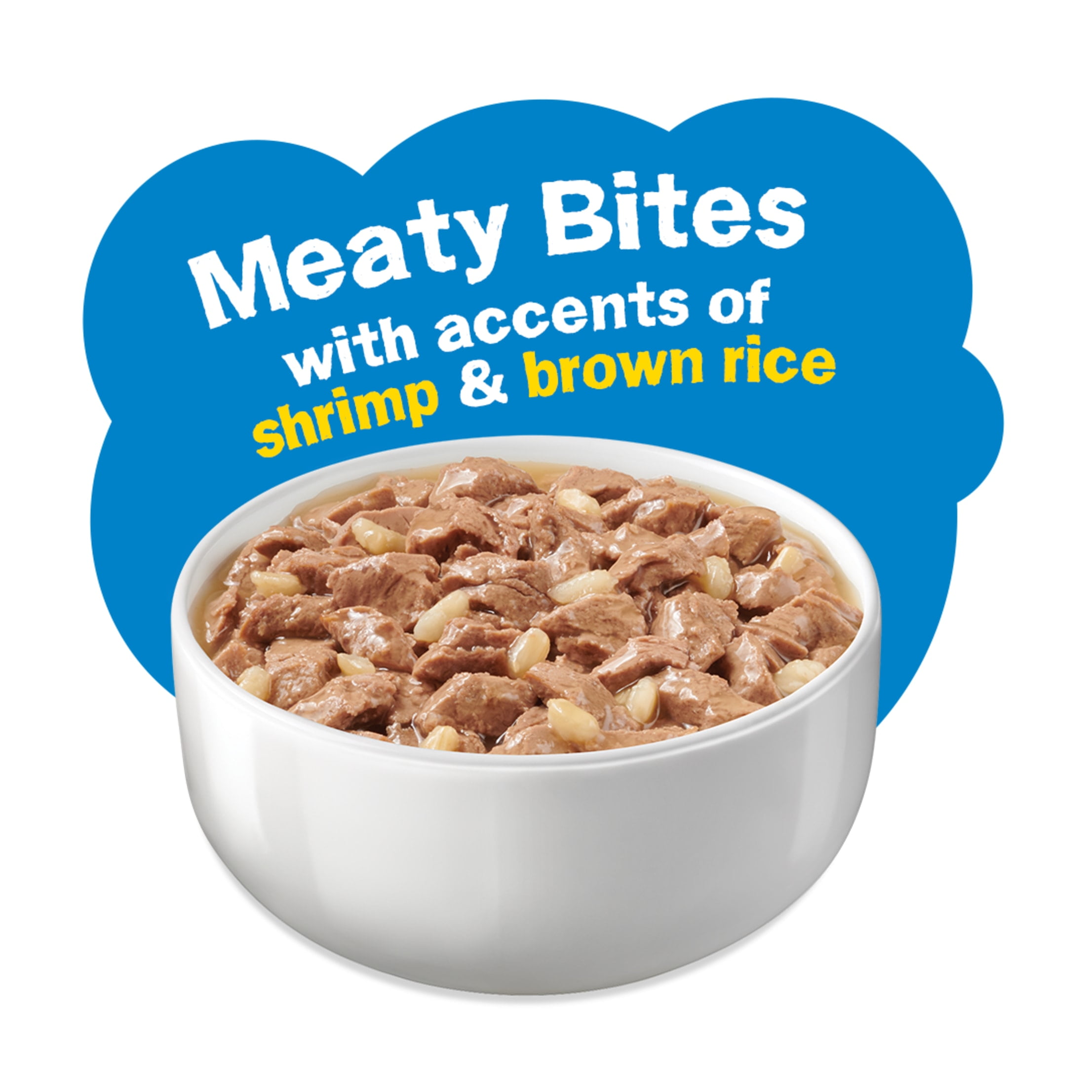 (24 pack) Purina Friskies Ocean Favorites Meaty Bits, Salmon, Shrimp & Brown Rice, Wet Cat Food, 5.5 oz Can