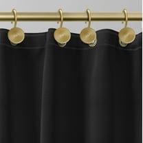 Acento 8-Gauge 72" x 72" PEVA Shower Liner with Gold Large Metal Grommets and Weighed Magnetic Hem in Matte Black