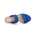 thumbnail image 4 of BLISSFUL STEP Women's Shoes Dual Straps Mid Chunky Heel Slide Sandals Royal Blue 5.5, 4 of 8