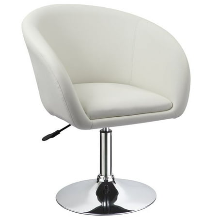 Duhome Swivel Accent Chair, Faux Leather Vanity Makeup Chair Adjustable Desk Chair for Living Room Bedroom Home Office, White