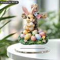 thumbnail image 5 of ZMKIAG 3D Easter Bunny Acrylic Village Building - Easter Decorations Indoor Resin Gingerbread Houses Decor - Farmhouse Xmas Easter Party Holiday Decorations Centerpiece for Tiered Tray, 5 of 9