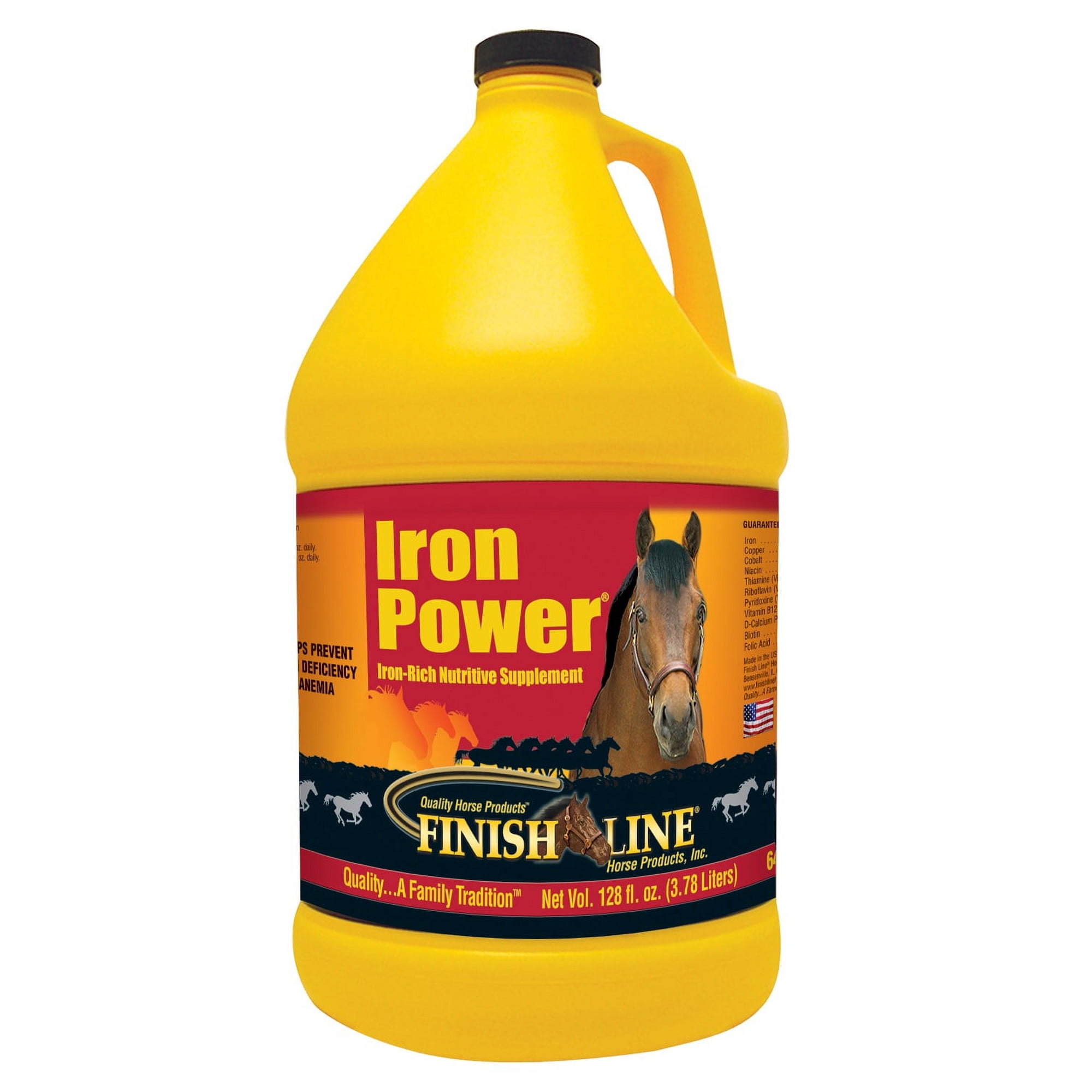 Finish Line Iron Power Nutritive Horse Supplement, 128 Fl. Oz