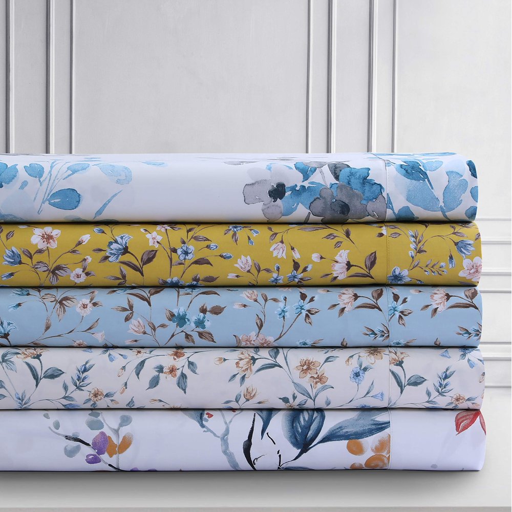 Azores Home Carolina Blue 300 Thread Count Organic Cotton Sheet Set