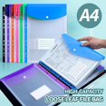 thumbnail image 2 of A4 High-Capacity Loose Leaf File Bags with 11-Hole Binder Rings, Expandable Button and Label Pockets for School, Home, Office 6PCS Vertical, 2 of 5