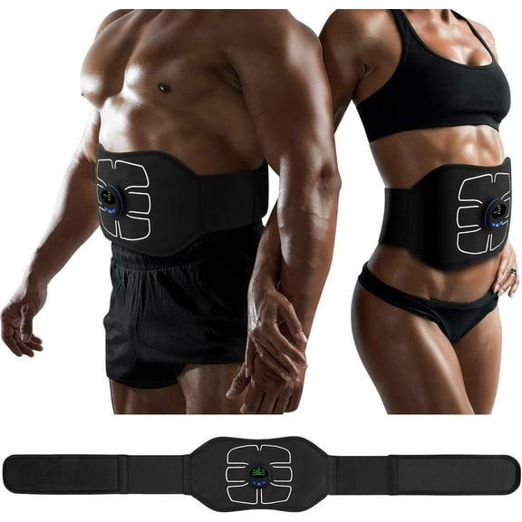 Stimulator,Ab Machine,Abdominal Toning Belt Workout Portable Ab Stimulator Home Office Fitness Workout Equipment for Abdomen Black