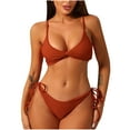 thumbnail image 2 of UTSJKR Women Two Piece Bikini Swimsuit Sets Sexy Swimwear Chest Pad Triangle Sexy Bikini Sets with Adjustable Strap for Beach Orange XL, 2 of 4