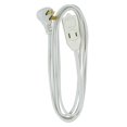 thumbnail image 1 of Cable de extensión Woods SlimLine 16/3 de 3 pies con 3 enchufes, blanco, 1 of 9