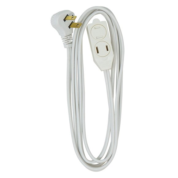 Cable de extensión Woods SlimLine 16/3 de 3 pies con 3 enchufes, blanco