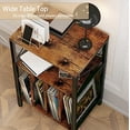 thumbnail image 5 of Soporte para tocadiscos de 3 niveles, tocadiscos de almacenamiento de discos de vinilo para discos de vinilo, mesa para tocadiscos con capacidad para 200 álbumes, soporte para tocadiscos de mediados d, 5 of 5
