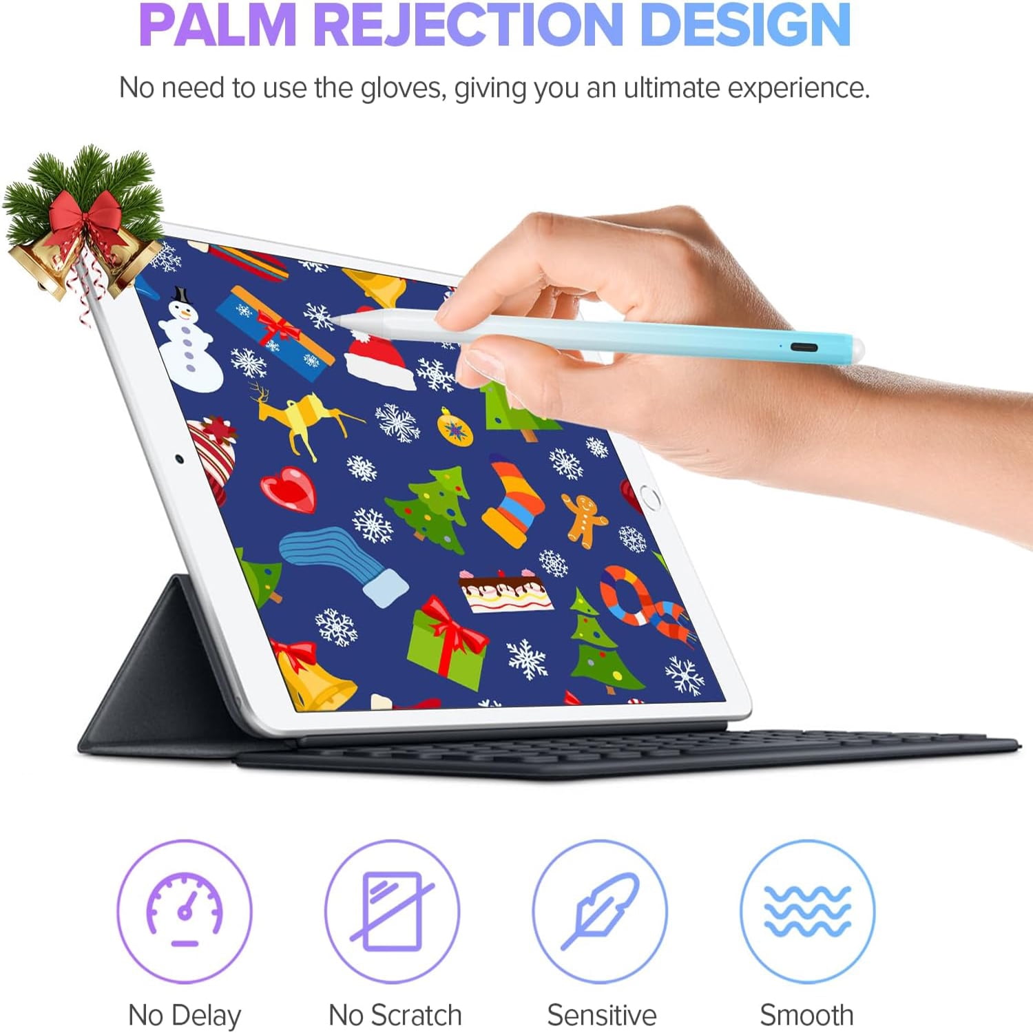Stylus Pen for Apple iPad 11th 10th Fast Charging 1st 2nd Generation Pencil with Palm Rejection Compatible with 2018-2025 Apple iPad Pro Air Mini, Blue White