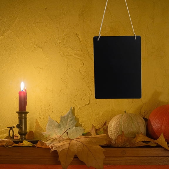 OUNONA 2Pcs Hanging Chalkboard Wood Small Blackboard Sign Double Sided for Home Use