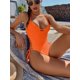thumbnail image 4 of Womens One Piece Bathing Suit Sexy Color Matching Hollow Out Siamese Swimsuits Bikini Print Beachwear Set Tummy Control Swimsuits, 4 of 5