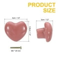 thumbnail image 2 of Uxcell 2 Packs Ceramic Drawer Knobs Heart-Shaped Dresser Pulls Handles, Pink, 2 of 6