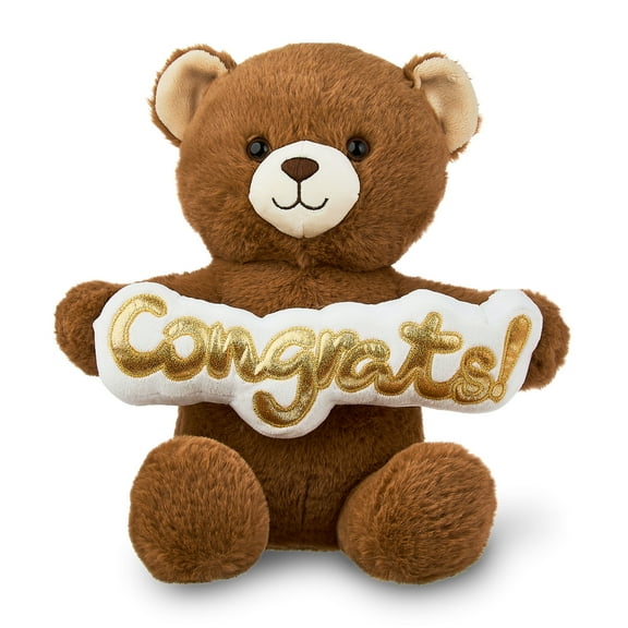 Congrats Gift Card Holder Bear Plush, Tan, 10.5", by Way To Celebrate