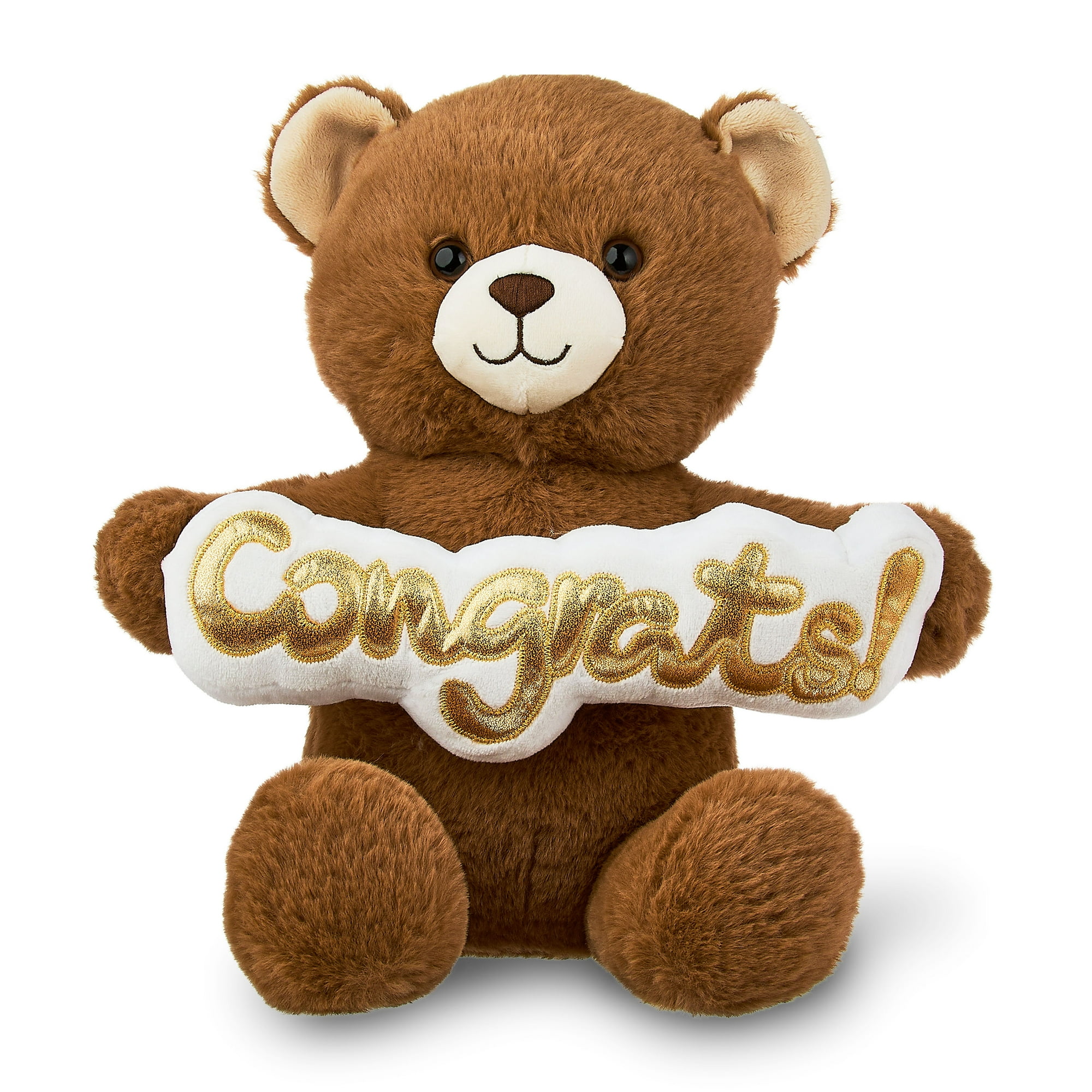 Way To Celebrate Congrats Gift Card Holder Bear Plush, Tan, 10.5 in