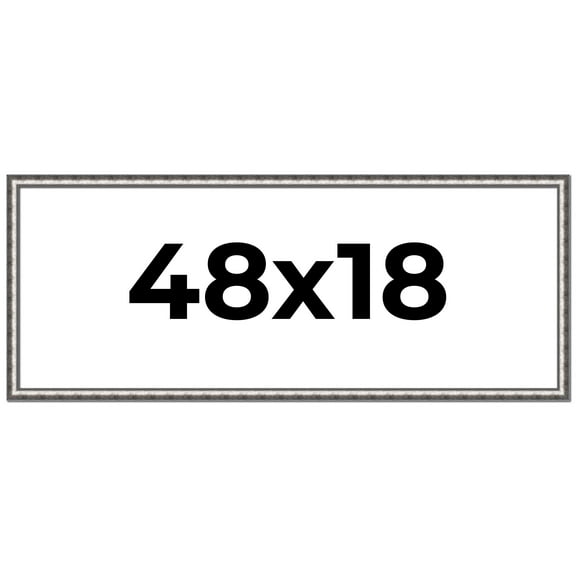 48x18 Frame Silver Real Wood Picture Frame Width 1.125 Inches | Interior Frame Depth 0.5 Inches |