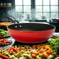 thumbnail image 3 of Starfrit The Rock Stir Fry Pan - Wok - 11" (28cm)  - Non-sick treatment Rock.Tec surface - Bakelite handle - Red, 3 of 5