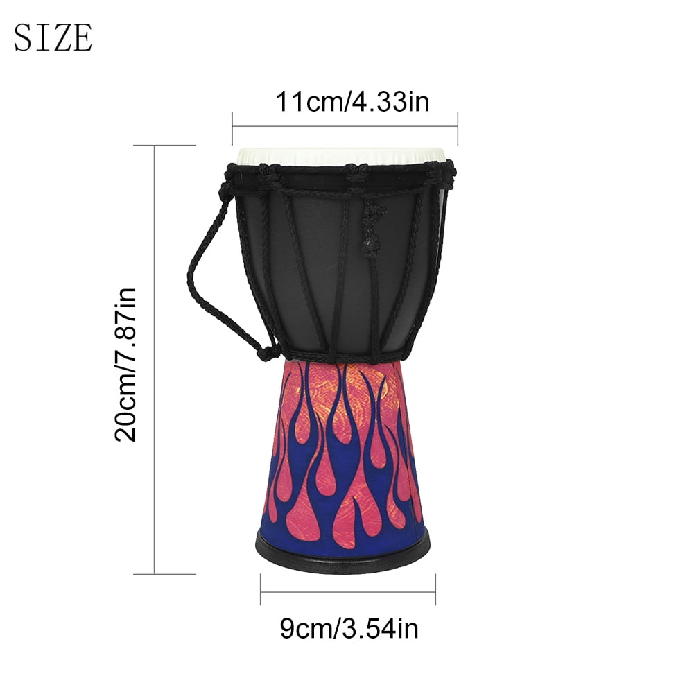 BLEEUS 4 In African Drum Djembe Drum Professional Drum For Parties (Blue Flame) Musical Instruments Supplies (Blue Flame)
