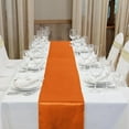 thumbnail image 4 of Qucyy 12 Pack Satin Table Runners 12 x 108 Inch Orange Long Wedding Silk Table Runners for Wedding Reception Graduation Birthday Party Decoration Orange 12 x 108 Inch, 4 of 5