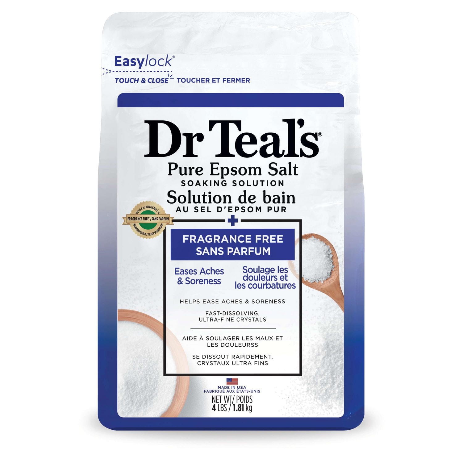 Dr Teal's Pure Epsom Salt Soak, Fragrance Free (Packaging