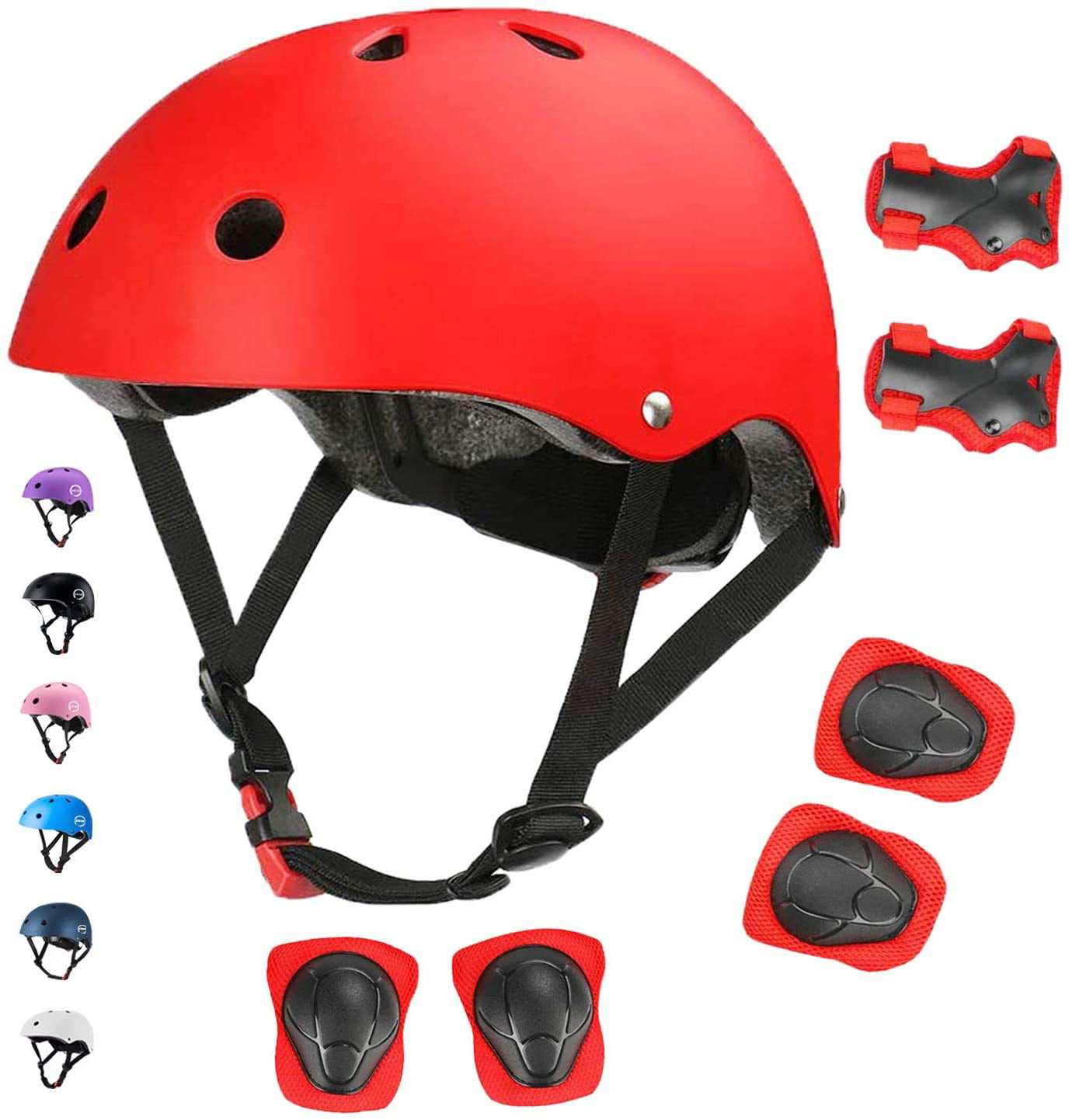 7Set Boys Girls Kids Safety Helmet&Knee&Elbow&Wrist Pad For Cycling Skate Bike