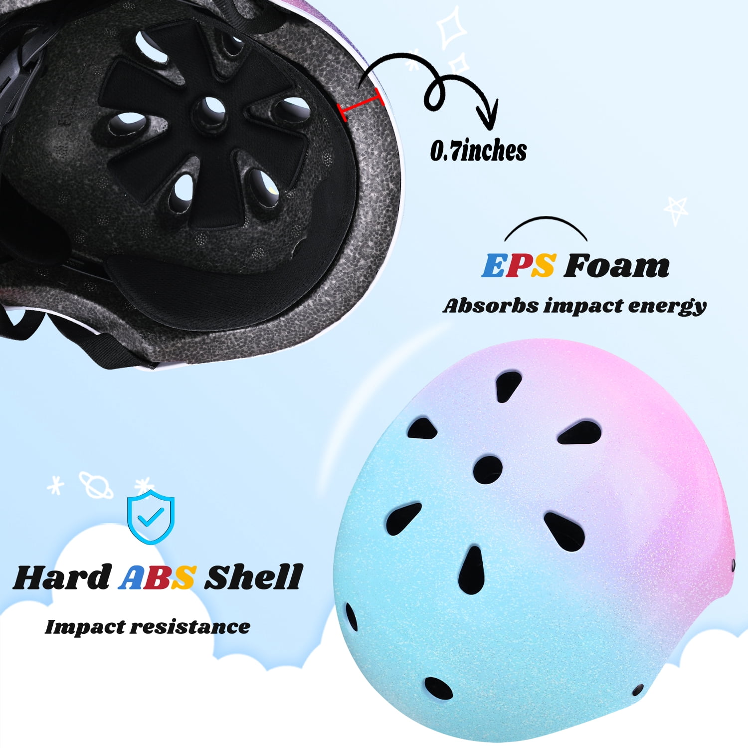 BOSONER Kids/Youth Bike Helmet, Lightweight Multi-Sport Adjustable Helmets for Bicycle Skateboard Scooter Skate Cycling