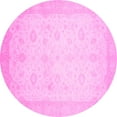 thumbnail image 1 of Ahgly Company Indoor Round Oriental Pink Traditional Area Rugs, 5' Round, 1 of 4