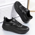 thumbnail image 6 of Men's Mesh Slip on Sneakers Wide Toe Box Breathable Lace Up Non Slip Running Tennis Shoes with Arch Support Black Size 8, 6 of 7