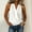 White, variant on FDGIU Women's Halter Wrap V Neck Sleeveless Tank Top, Solid Cotton Linen Woven Side Drawstring Ruched Cropped Casual Blouse