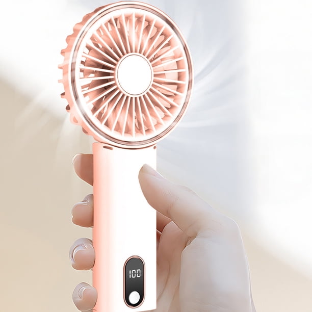 Ventilador, ventilador de techo, ventilador de escritorio, ventilador portátil de mano recargable de 2000 mAh, ajustable en 4 velocidades, pantalla de viento, electricidad en USB real, ventilador pleg